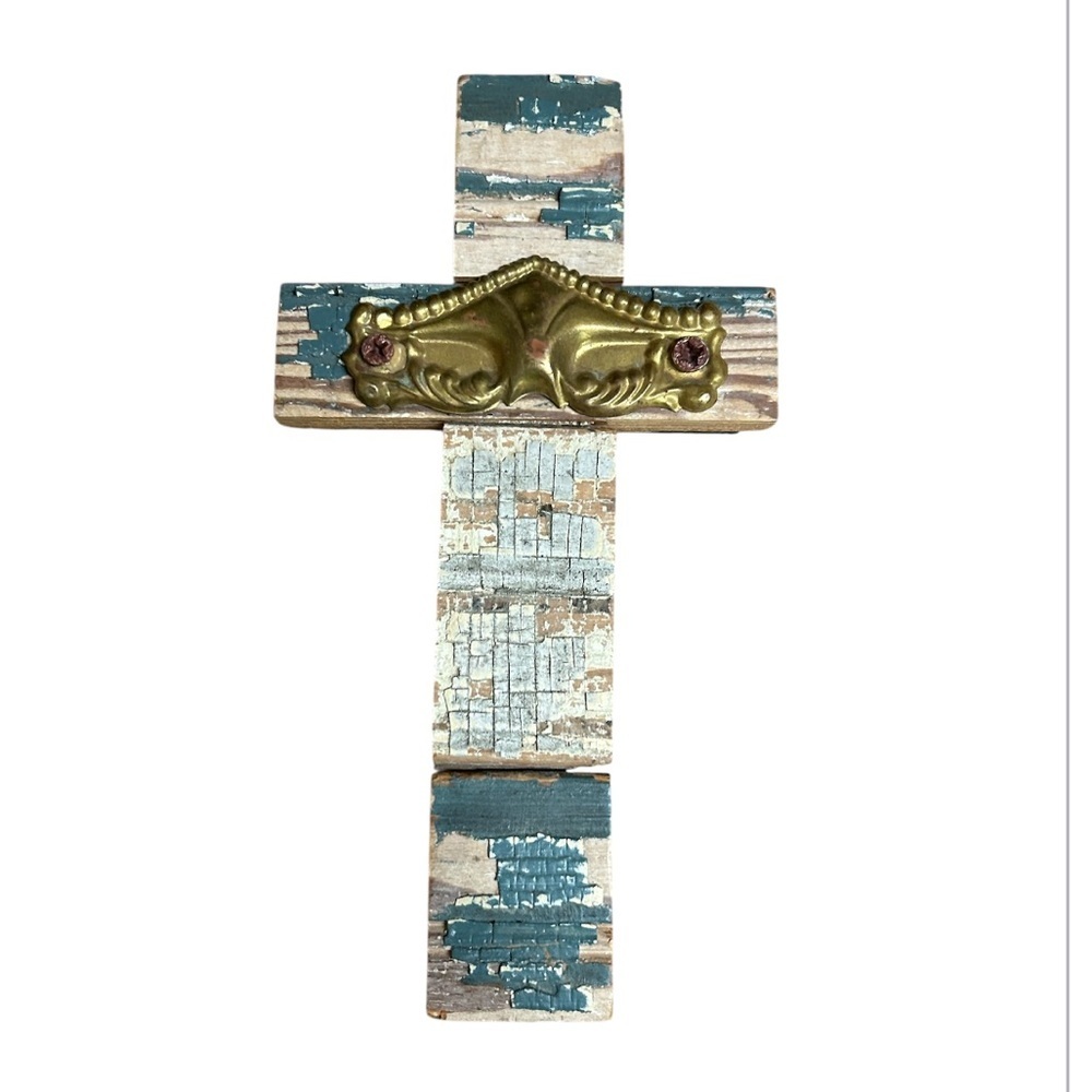 Cross Handmade Wooden Folk Art Christian Cottagecore Farmhouse